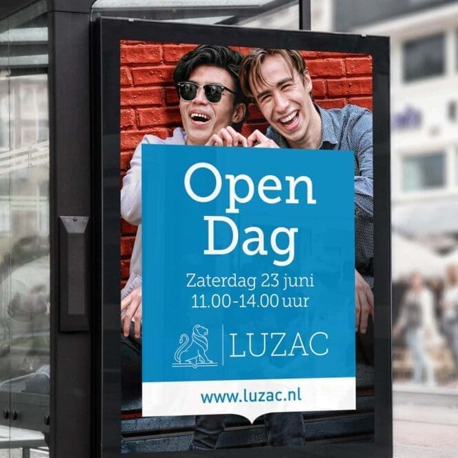 Poster voor Luzac open dag op 23 juni.