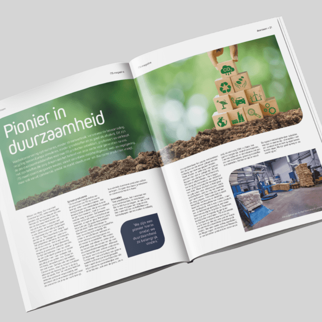 Open magazine met artikel over duurzaamheid bij ITS Foil.